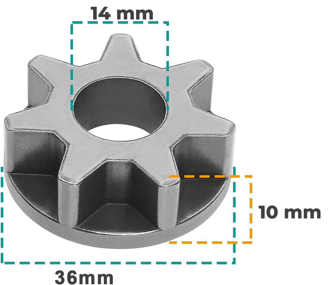 Звездочка М14 для цепной насадки пилы на болгарку 125 шестерня 1 шт. - фото 4