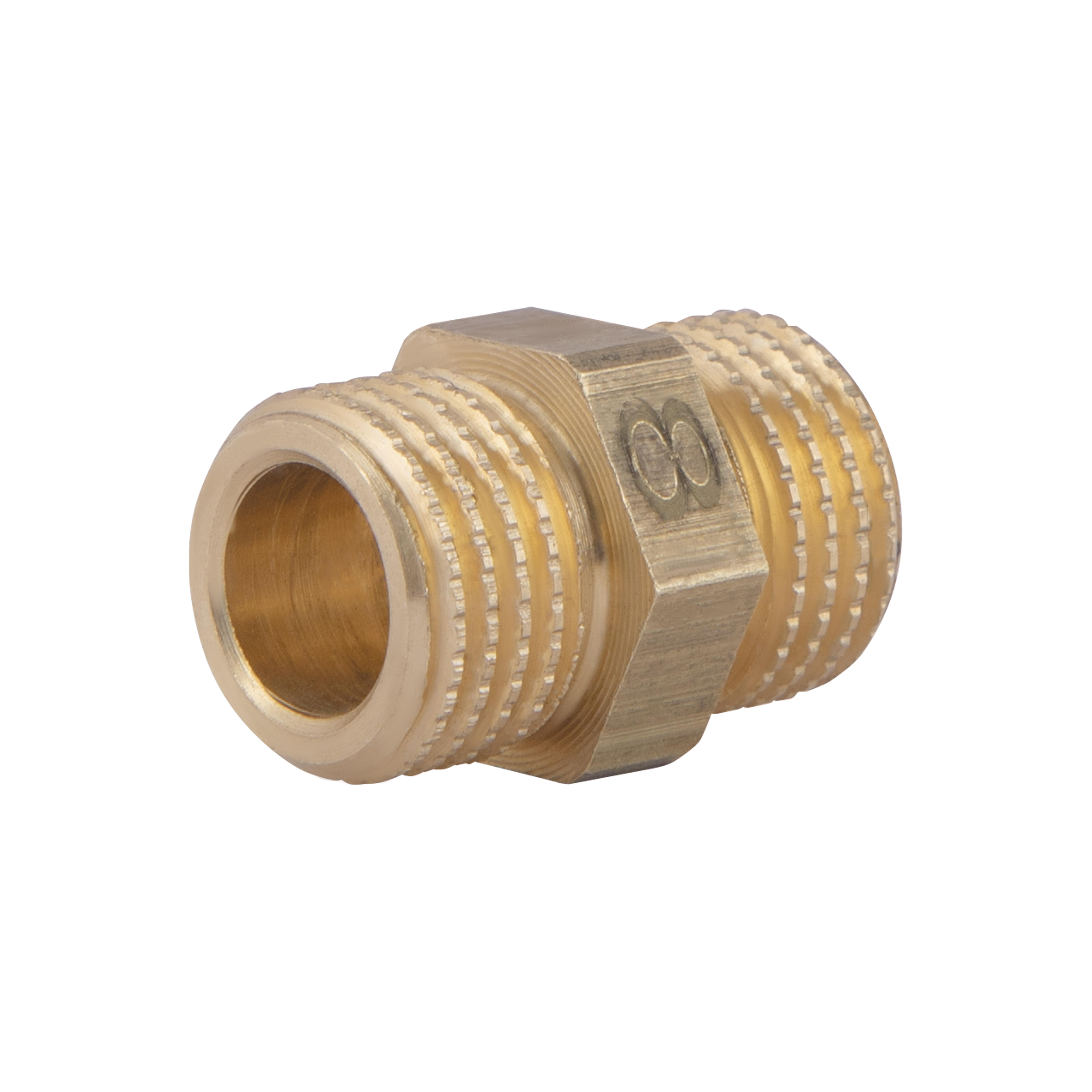 Ниппель латунный Thermo Alliance Standart 1/4"ЗЗ Желтый (SD40766)