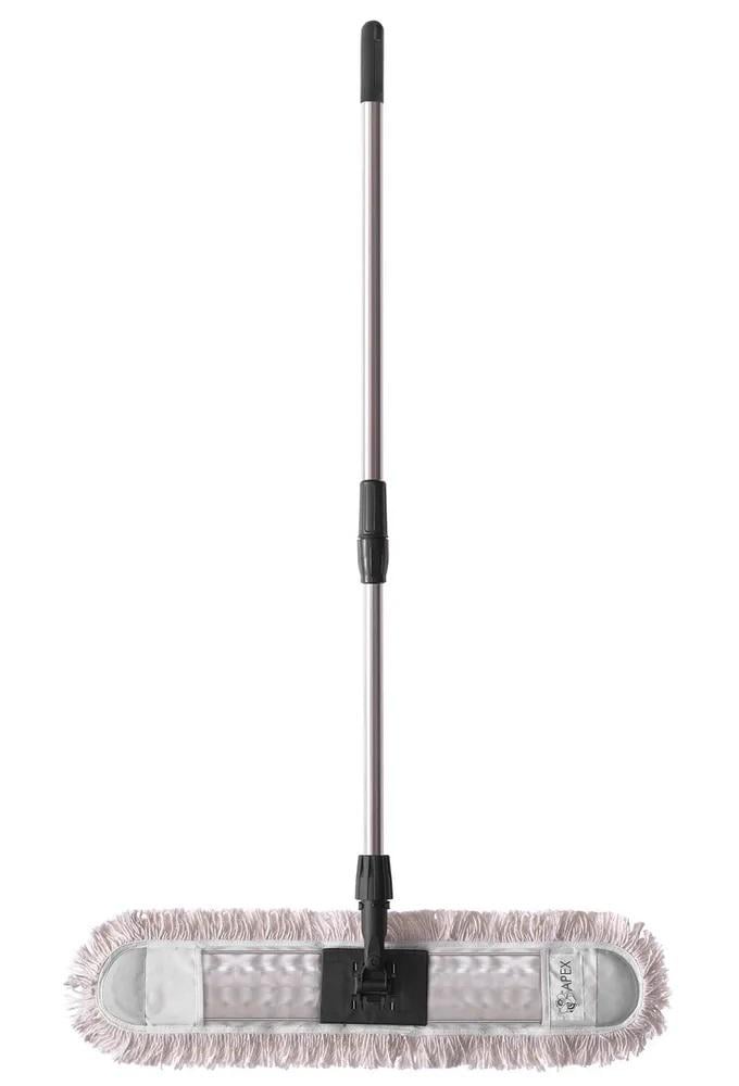 Швабра ворсистая Apex с телескопической хромированной ручкой для влажной уборки 60 см