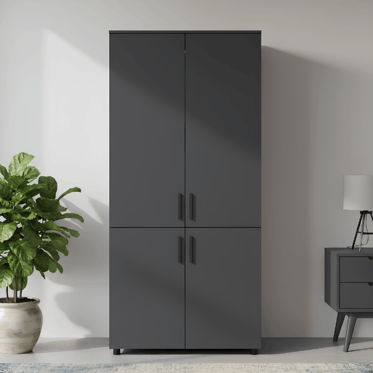 Шкаф для одежды Doros Торн 2 ДСП штанга 90х51,6х200 см Антрацит (DRS-012071)