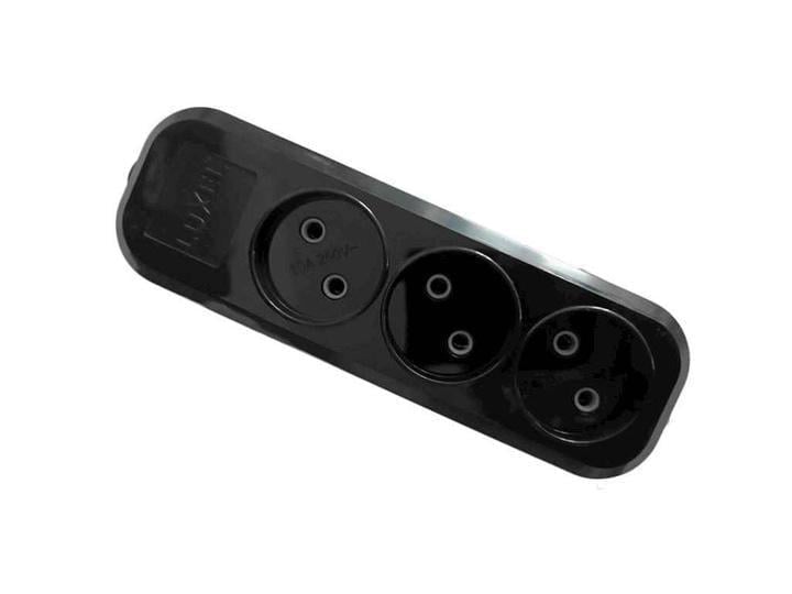 Колодка Luxel 3 розетки без заземления Черный (7521)