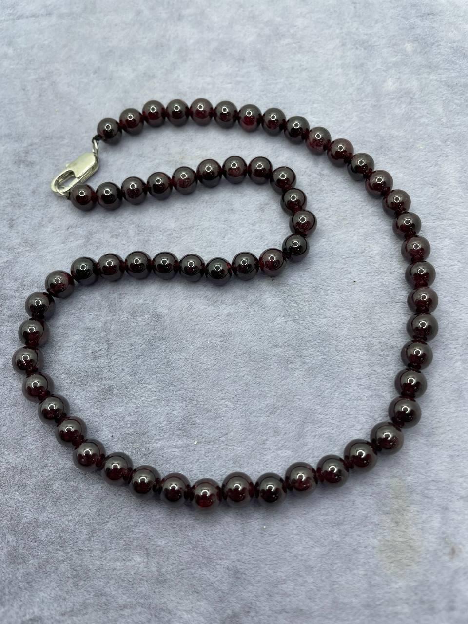 Бусы гранат 45 см 6 мм Бордовый (913)