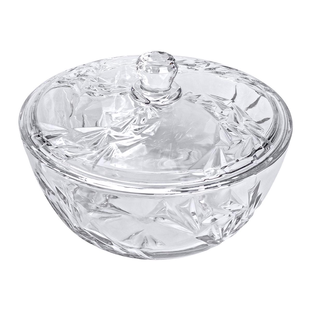 Салатница стеклянная с крышкой под хрусталь 24 см (6008) - фото 4 Салатница стеклянная с крышкой под хрусталь 24 см (6008) - фото 4
