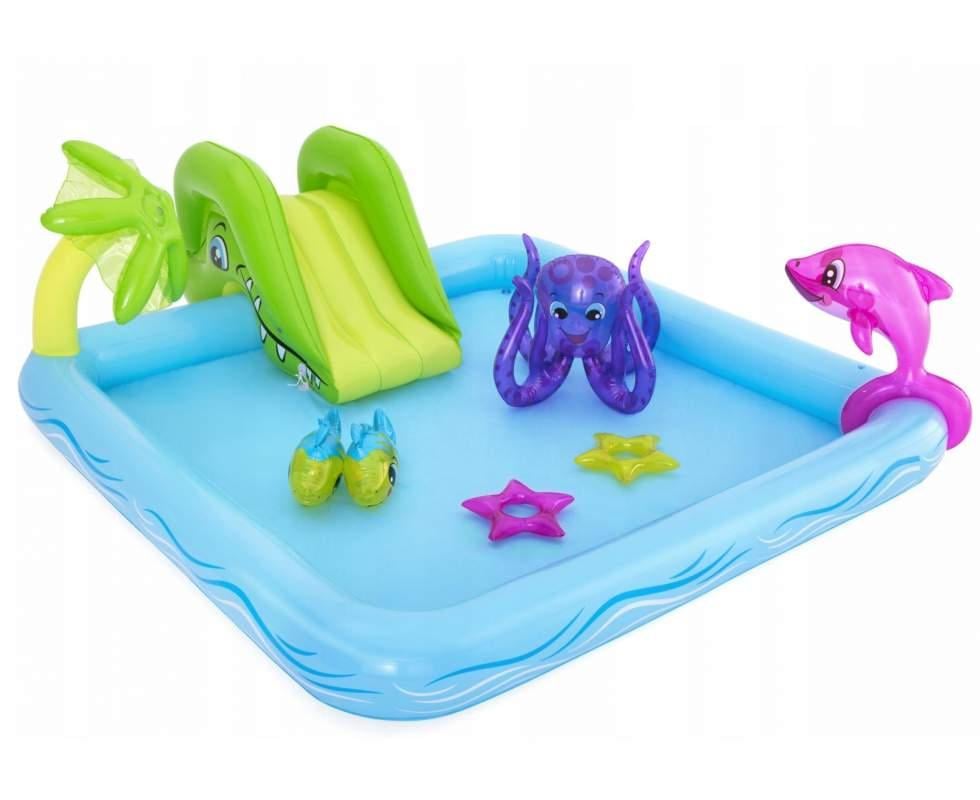 Бассейн детский Bestway надувной с горкой 239х206 см (53052)