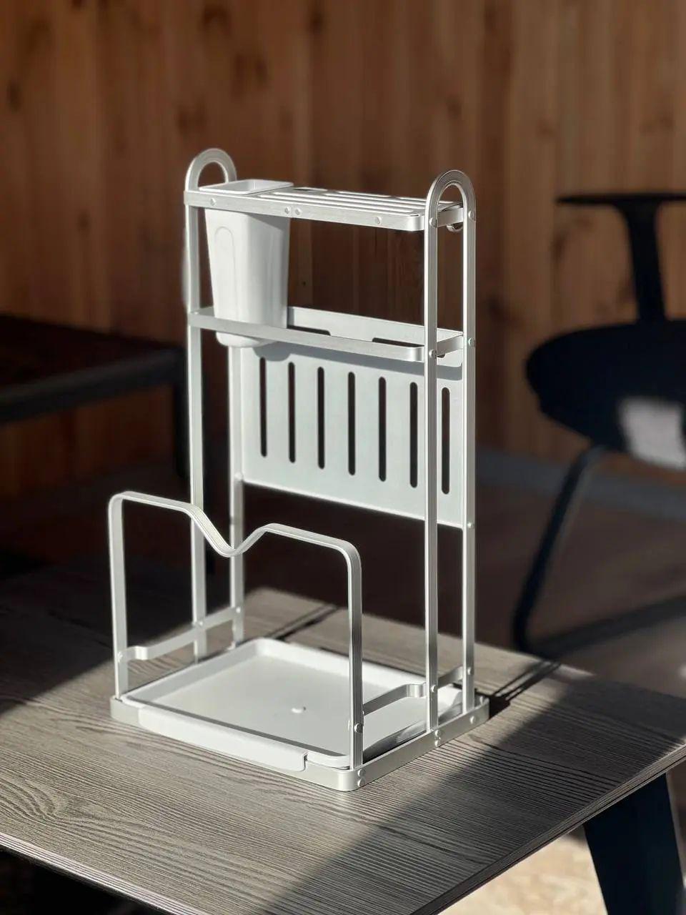 Стелаж-сушарка для кухонного посуду kitchenware AND-4 металева Сріблястий
