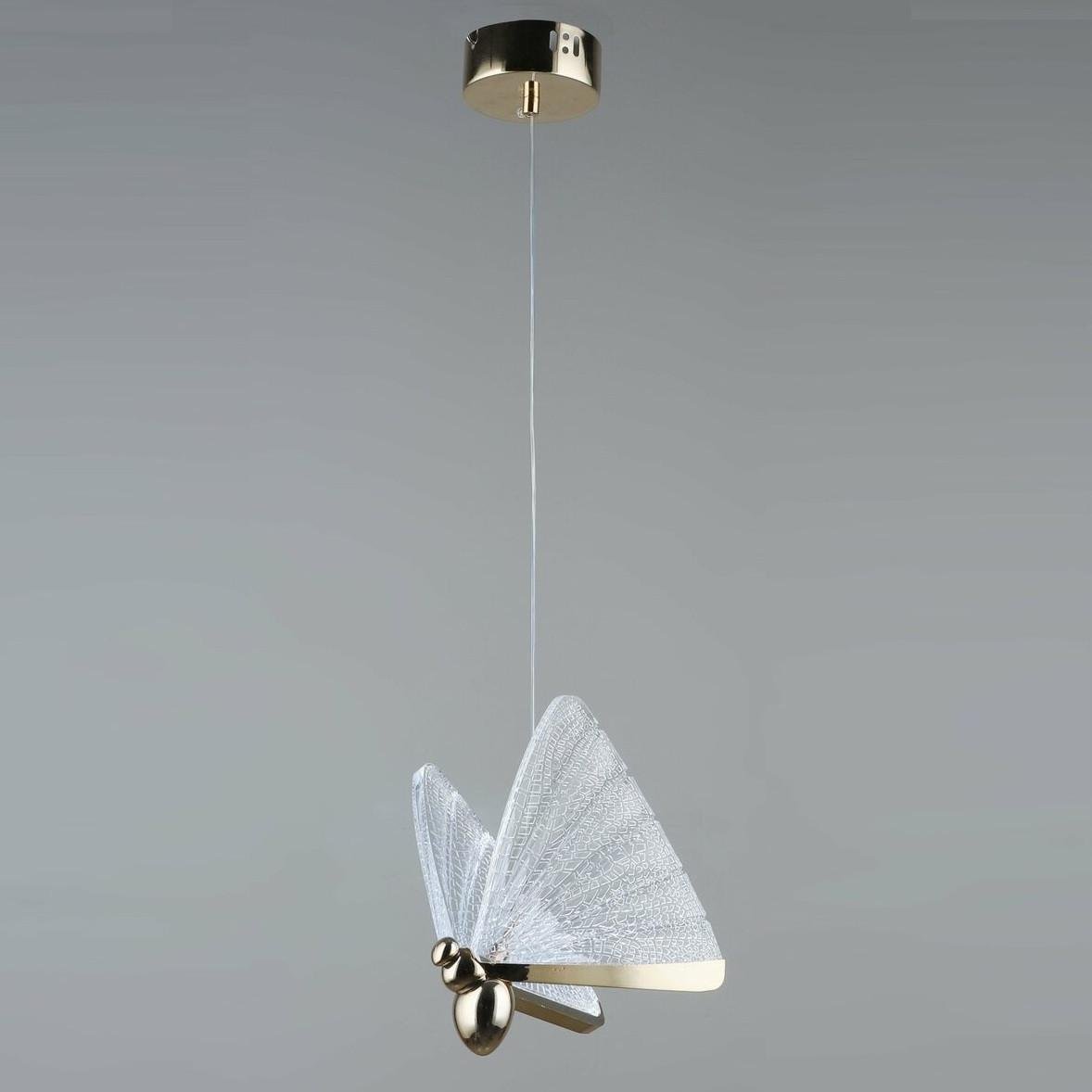 Підвісний світильник світлодіодний Sirius з плафоном у вигляді метелика 6W 3200К Золотий (B E2127/1H)