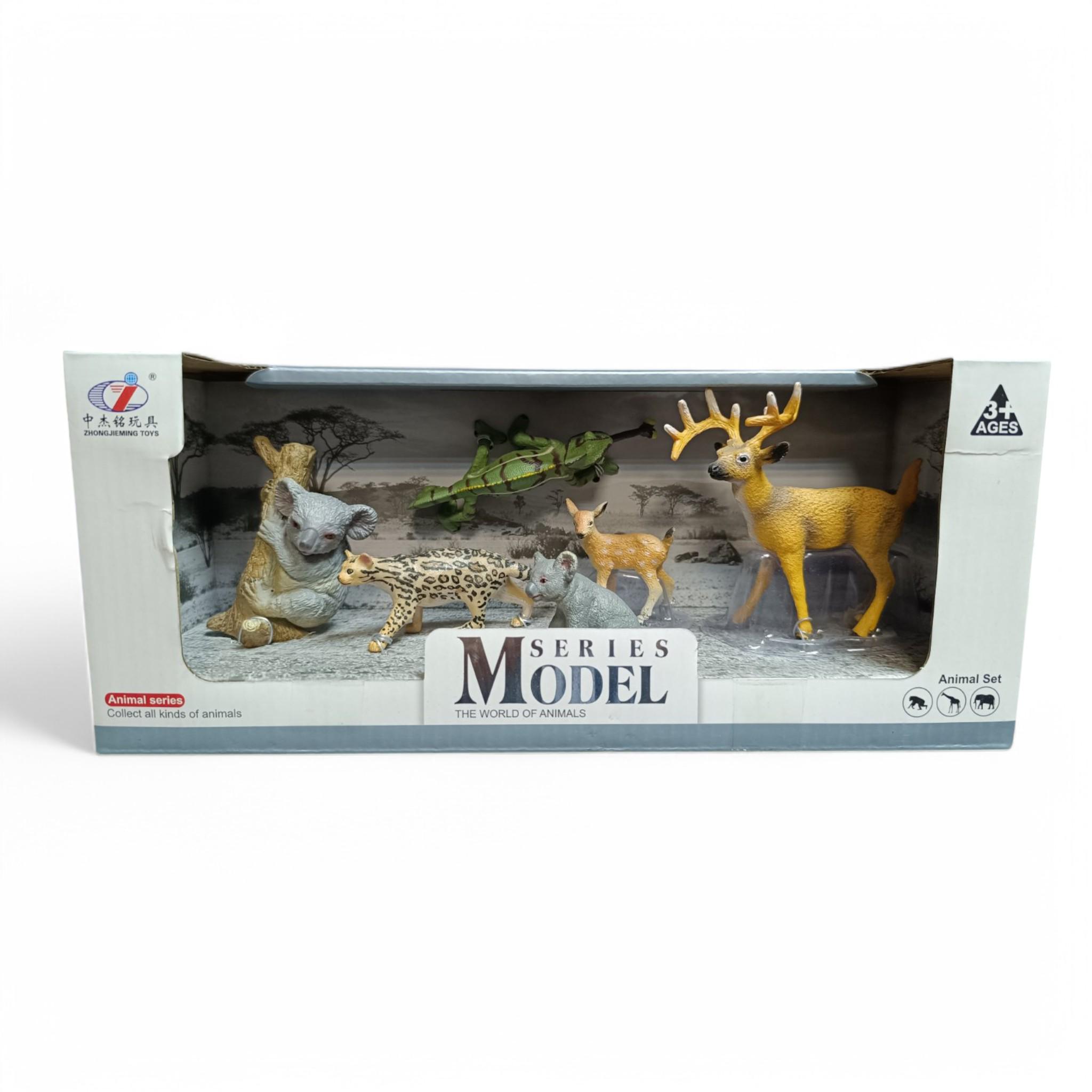 Игровой набор Zhongjlieming Toys Дикие животные с дикорациями 6 элементов (F_Q 9899 C17/1)