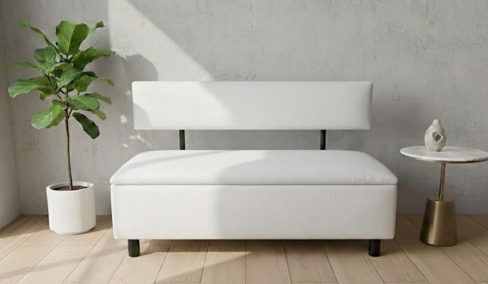 Диван у зону очікування Сompakt Black штучна шкіра 120 см Білий