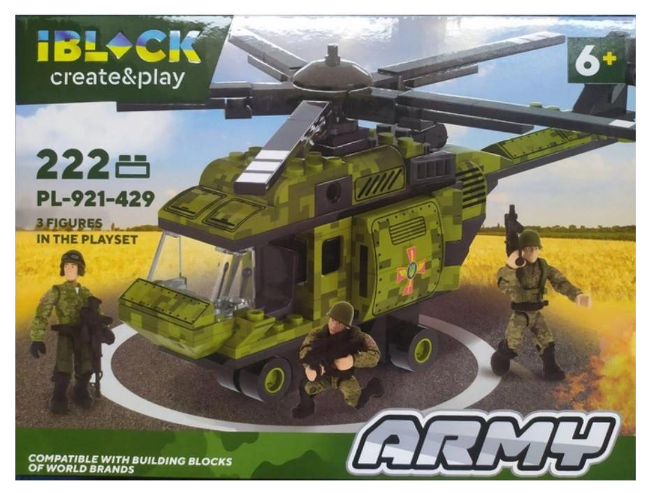 Конструктор Iblock Армия Вертолет 222 дет.