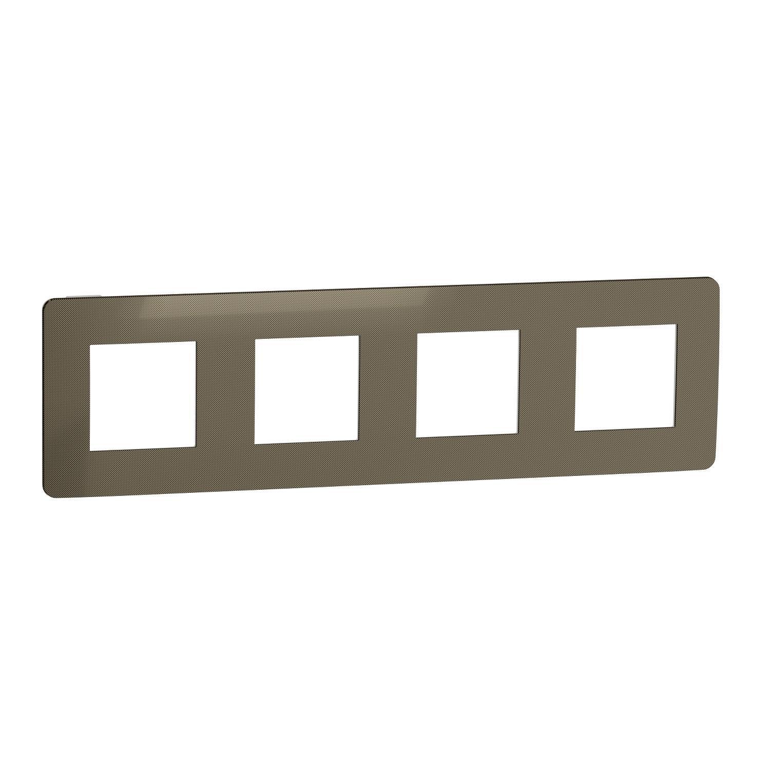 Рамка четырехместная Schneider Electric Unica Studio Бронзовый/Белый (NU280850)