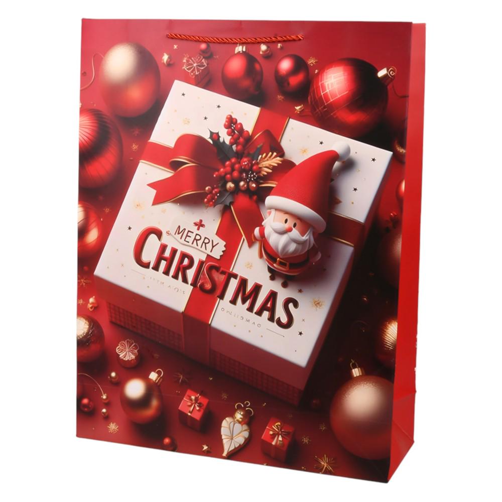 Подарочный пакет Happy Christmas R99733-XL 43х55х15 см Красный с белым (31845177)