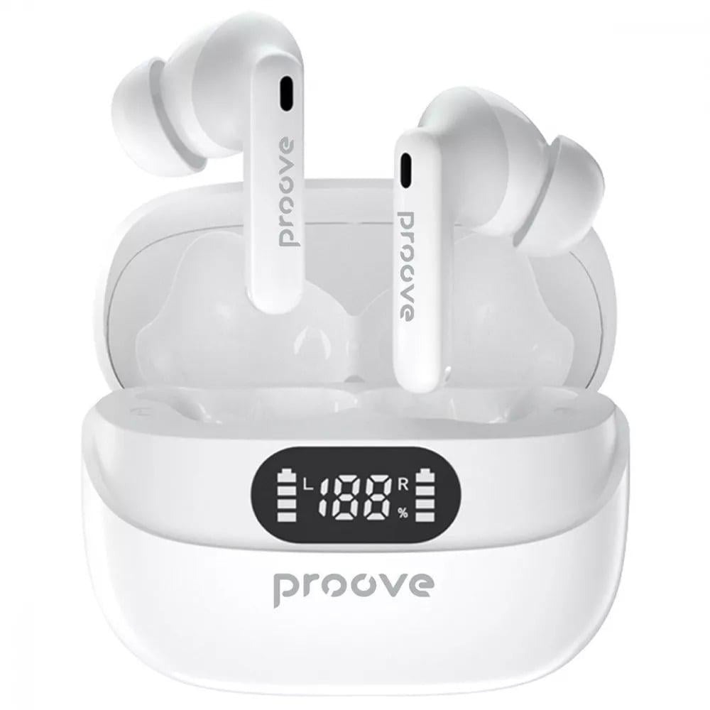 Наушники беспроводные Proove Digital Pro TWS with ANC кейс с дисплеем Белый (27316543)