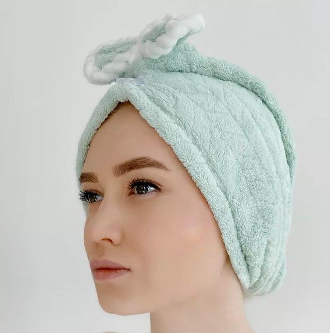Полотенце-шапка для волос из микрофибры Мятный (2256728428) - фото 5