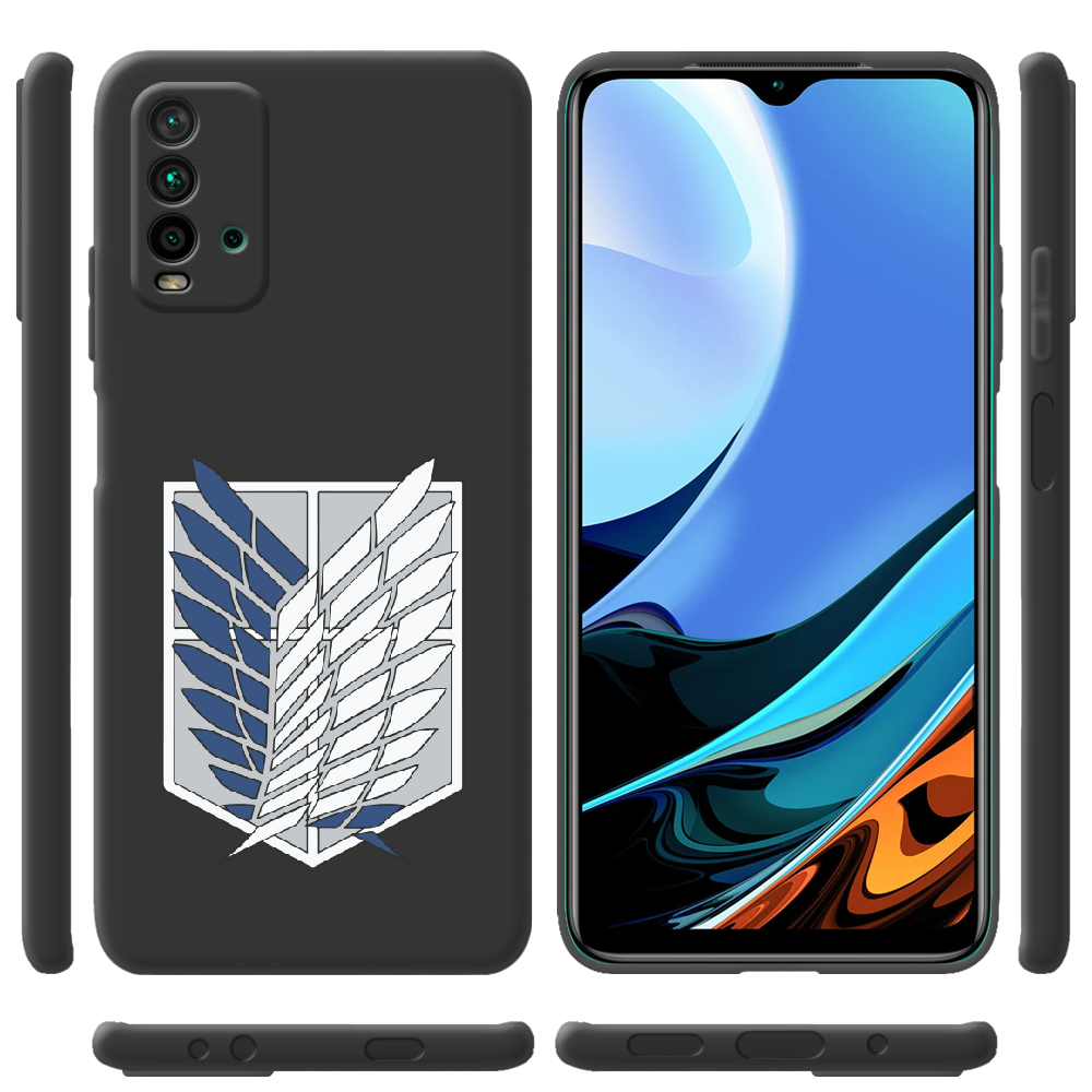 Чехол BoxFace Xiaomi Redmi 9T Атака Титанов Крылья Свободы Черный силикон (41685-bk88-42106) - фото 2