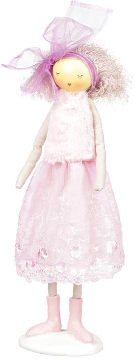 Декоративная статуэтка Мадам с розовым бантом 40 см