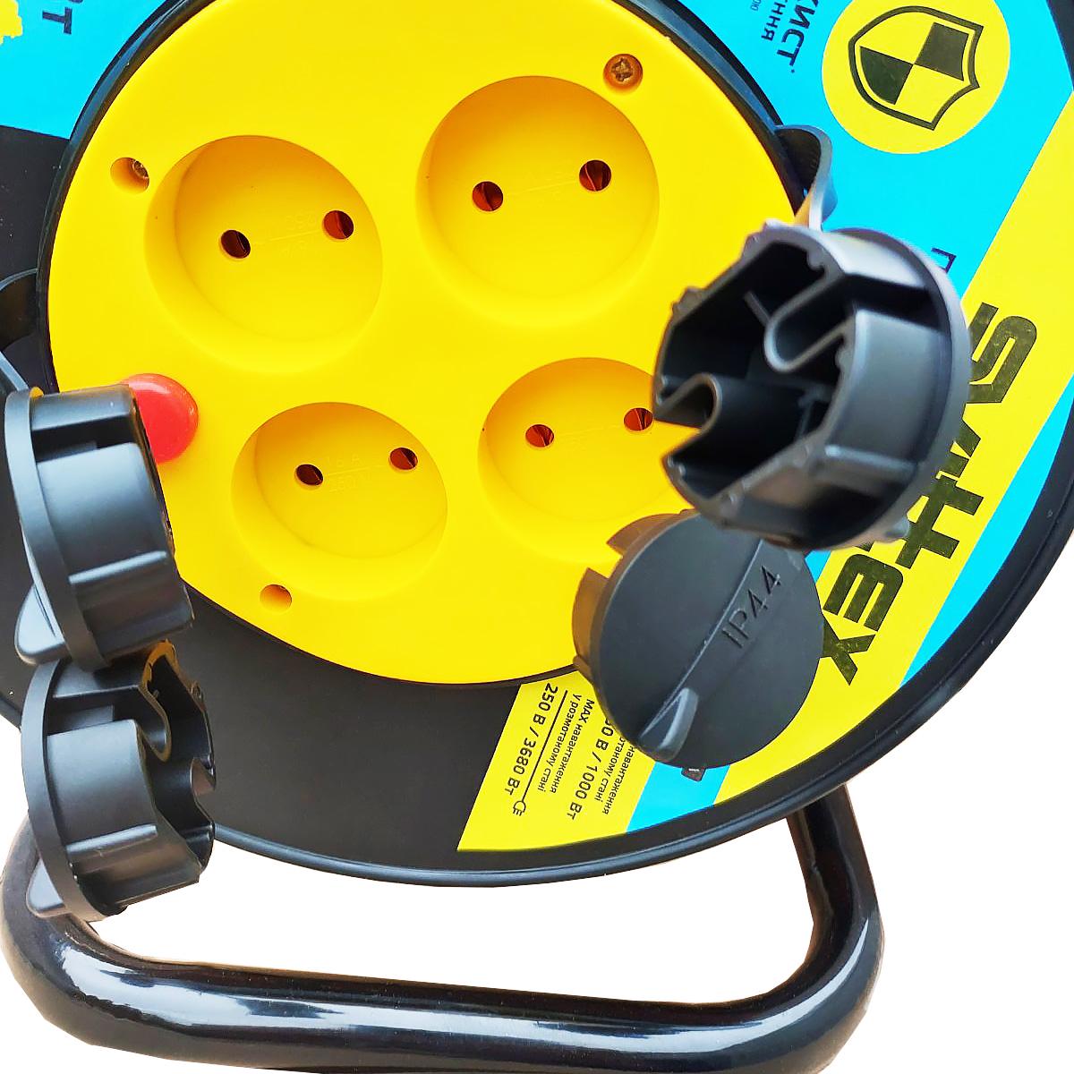 Удлинитель на катушке SVITTEX с термозащитой и защитой IP44 30 м 2х1,5 мм2 3680 Вт 16А 250 В (SV-005-В-IP44) - фото 5 Удлинитель на катушке SVITTEX с термозащитой и защитой IP44 30 м 2х1,5 мм2 3680 Вт 16А 250 В (SV-005-В-IP44) - фото 5