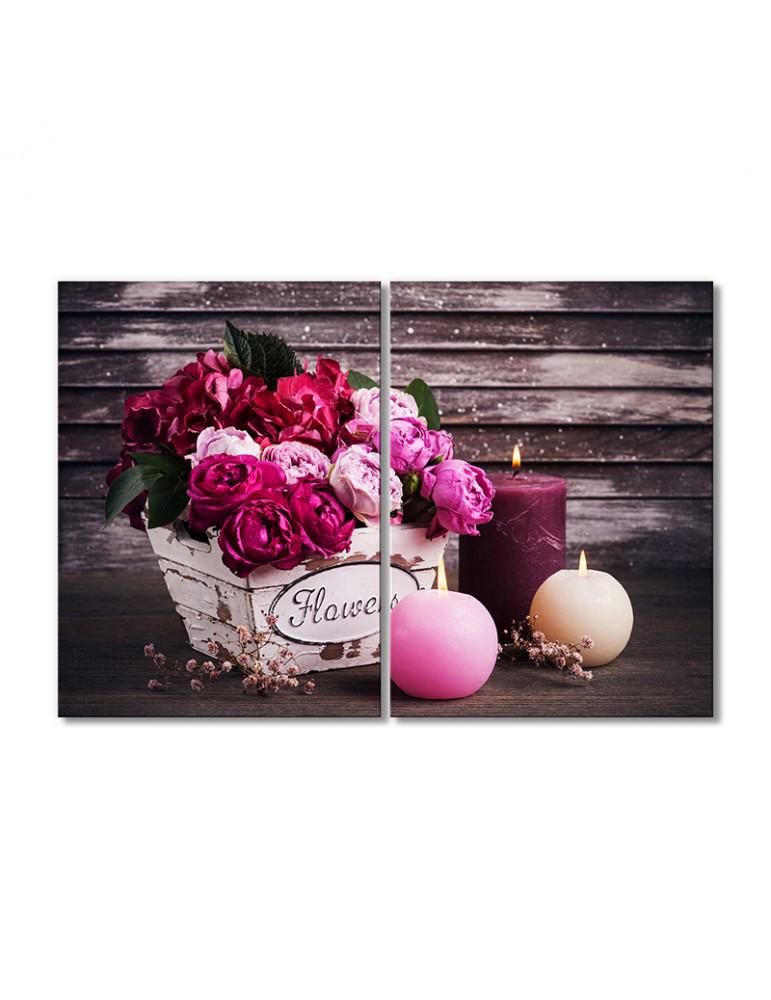 Картина модульная Пионовидные розы 2 модуля 80x120 см
