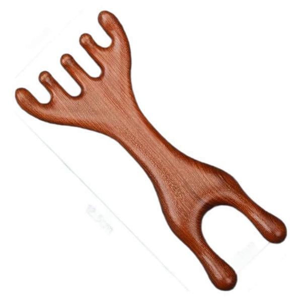 Гребінець масажний для голови/плечей/шиї дерев'яний двосторонній (37279)