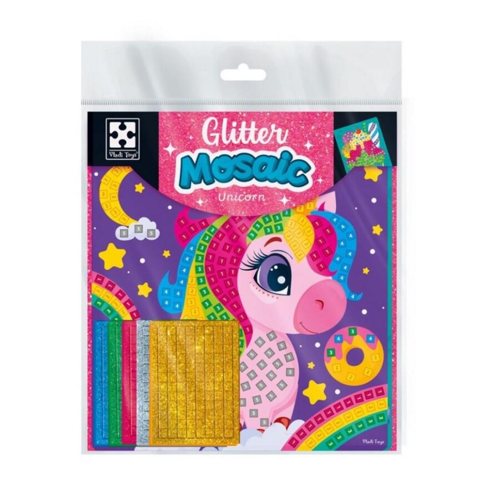 Набір для творчості Vladi Toys з блискучою мозаїкою Єдиноріг та морозиво (VT4511-12)
