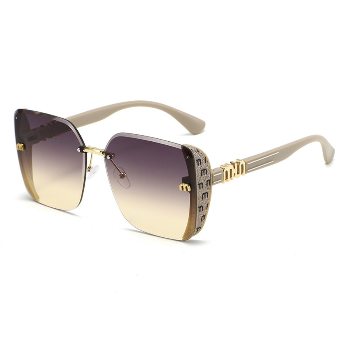 Жіночі сонцезахисні окуляри FashionShades Бежево-синій (4007)