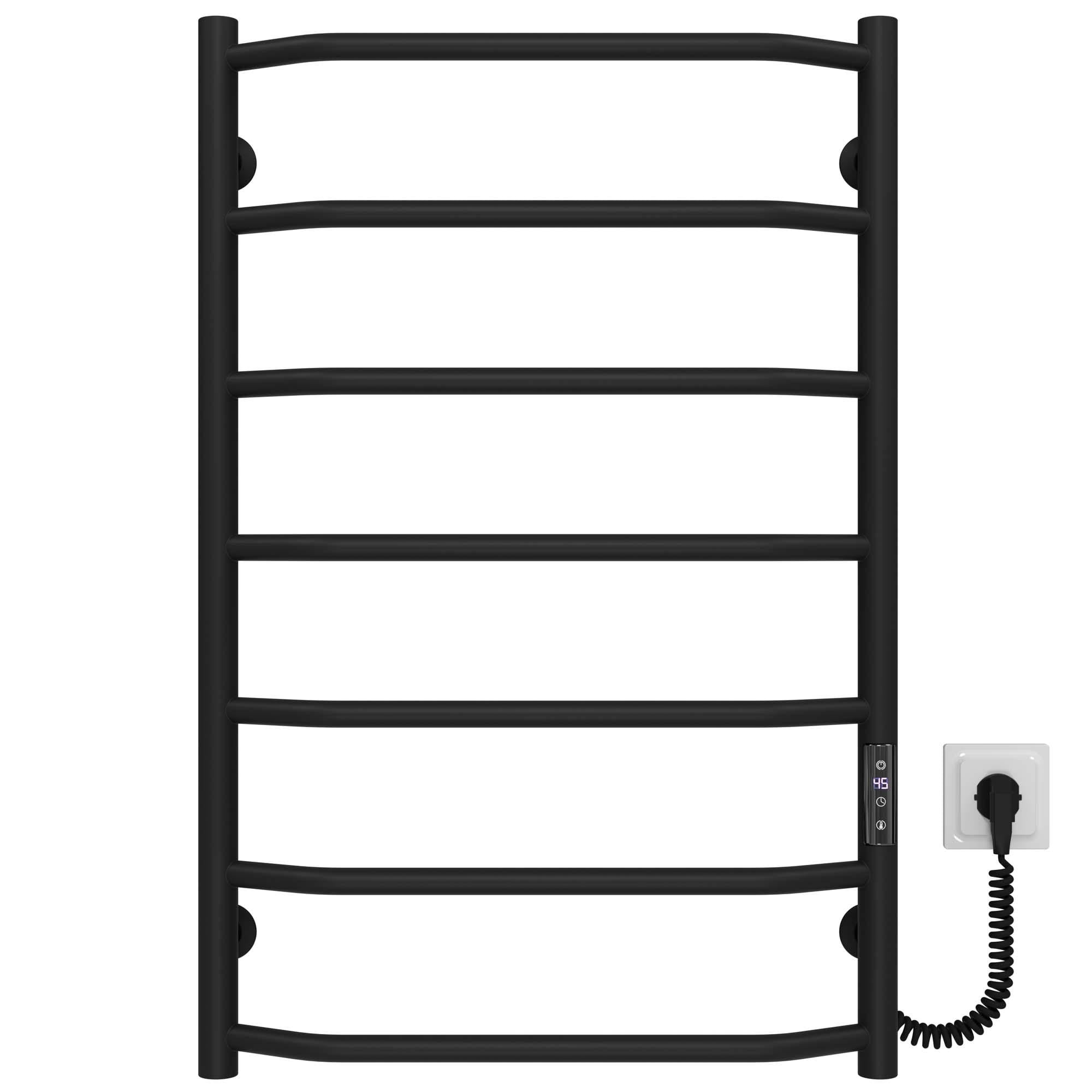 Рушникосушарка електрична Deffi Трапеція П7 JD03 праве підключення нержавіюча сталь 500x800 мм Чорний (C.TR.80.50.7.E.B.R.1)