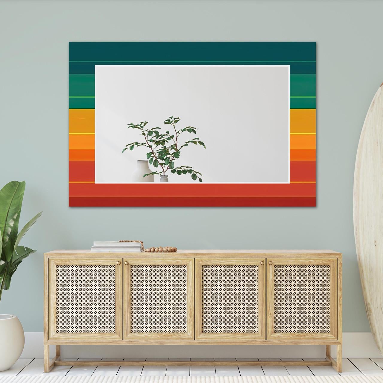 Зеркало на стену NovellaPrint с рисунком узора прямоугольное 110х70 см (2014.7)