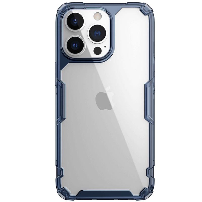 Противоударный Чехол для Apple iPhone 15 Pro (6.1") TPU Nillkin Nature Pro Series Синий (прозрачный)