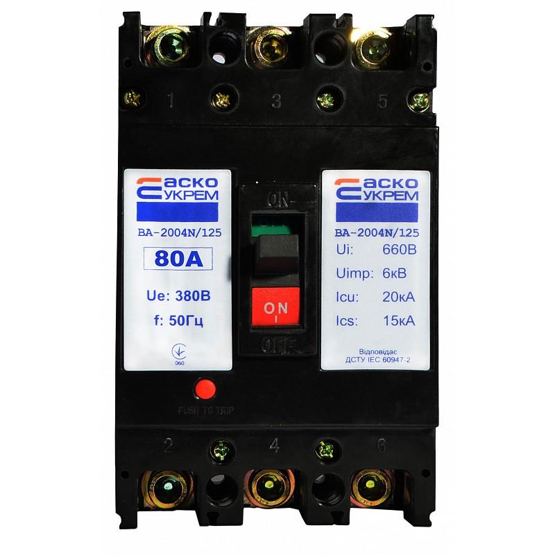 Автоматический выключатель силовой Аско-Укрем ВА-2004N/125 3 полюса 80А 20kA A0010040066 (51375) Автоматический выключатель силовой Аско-Укрем ВА-2004N/125 3 полюса 80А 20kA A0010040066 (51375)