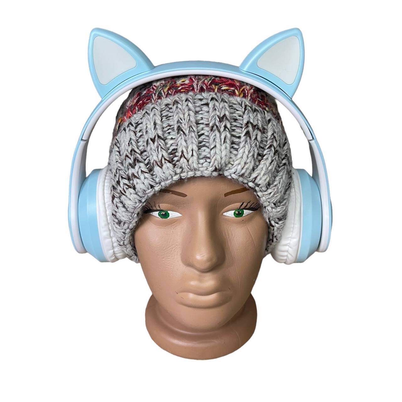 Наушники детские Cat Ear В39М подсветка/FM-радио/MicroSD/Bluetooth Голубой - фото 9