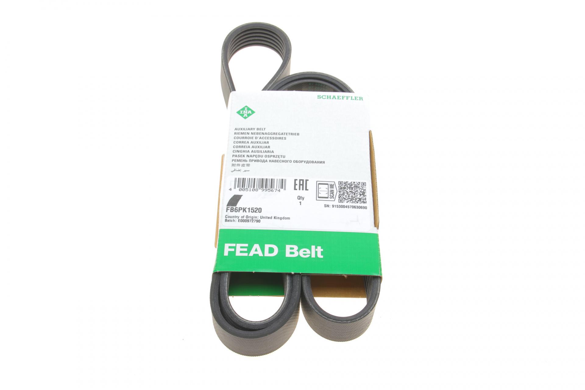 Ремень генератора INA Ford Focus 1.8 TDCi 05-12/Skoda Octavia 1.4 i 99-01 6PK1520 (FB_6PK1520)