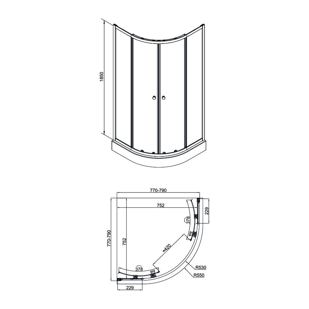 Душова кабіна Q-tap Presto CRM1088AP5 Pear 80x80 мм 5 мм - фото 2