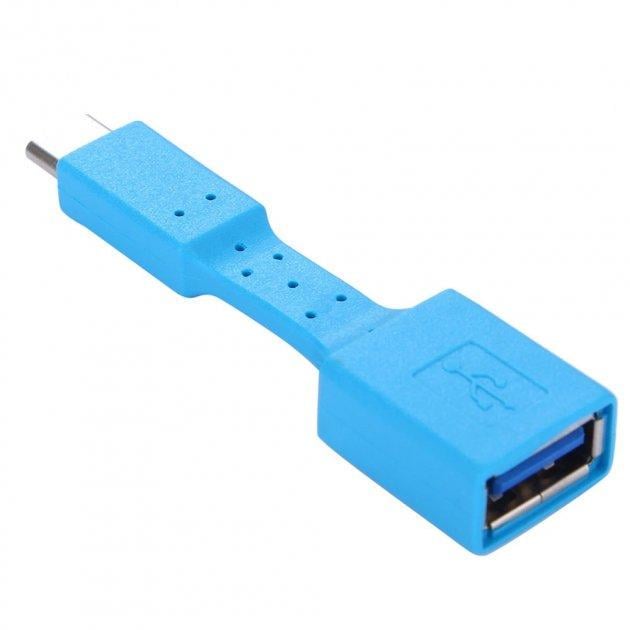 Кабель OTG SUNROZ USB Type C 3,1 M-USB 3,0 F Синий (A48445)