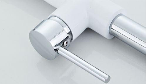 Змішувач кухонний висувний вилив кран два режими води обертається на 360 градусів WanFan Білий/Хром - фото 5