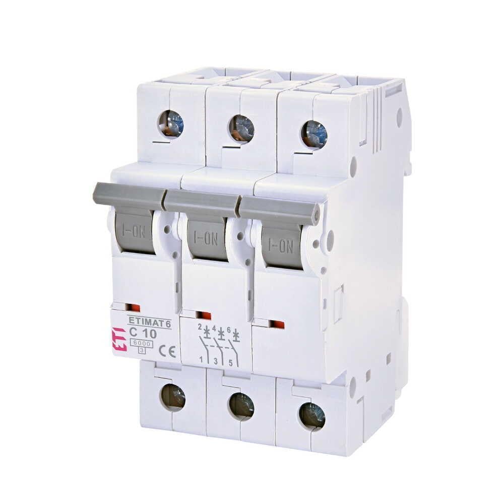 Автоматичний вимикач ETI ETIMAT6 3р C10 6 кА (2145514)