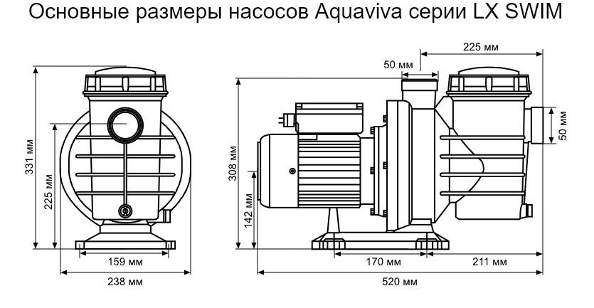 Насос Aquaviva LX SWIM025M 220 В 4 м3 в час (16824) - фото 5