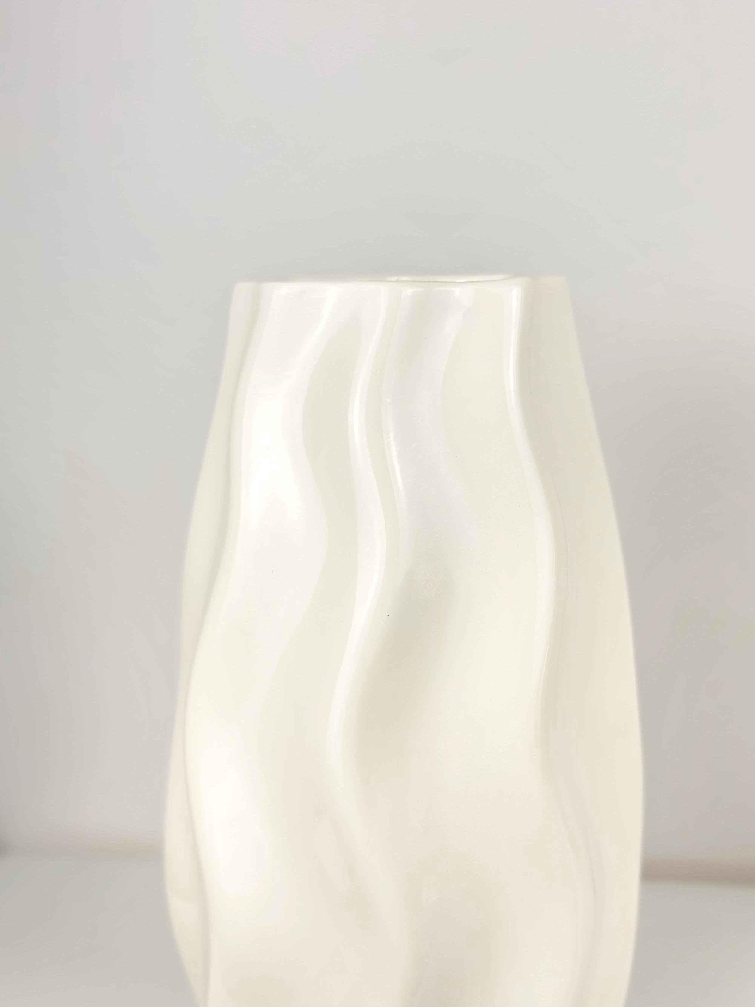 Ваза для цветов и декора глиняная керамическая Волна 30 см Бежевый (4001-9) - фото 5