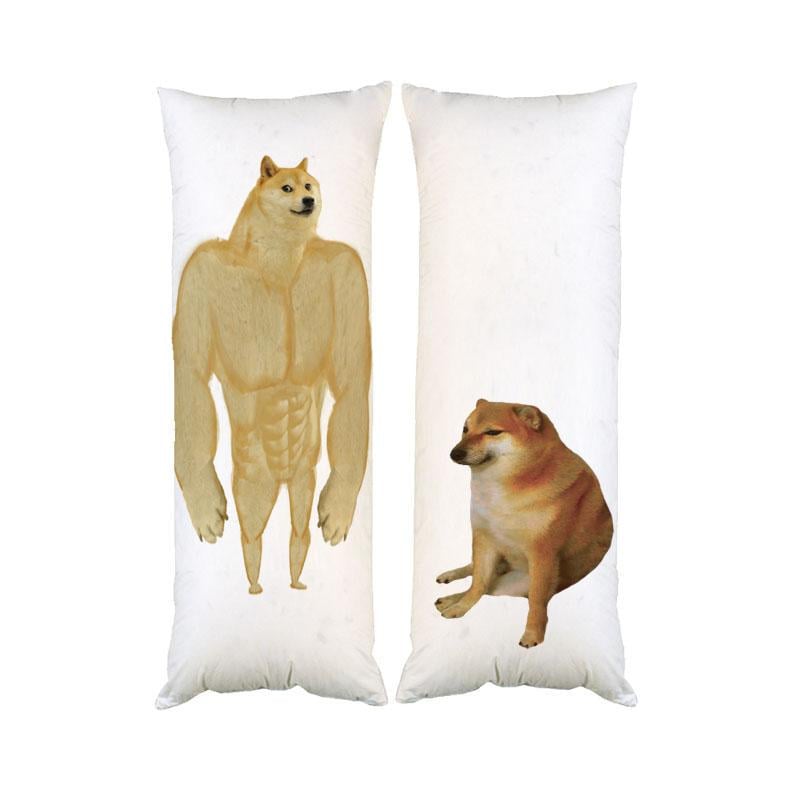 Подушка дакимакура Мем Чимс и Доге декоративная ростовая для обнимания 60x180 см (1834028452)