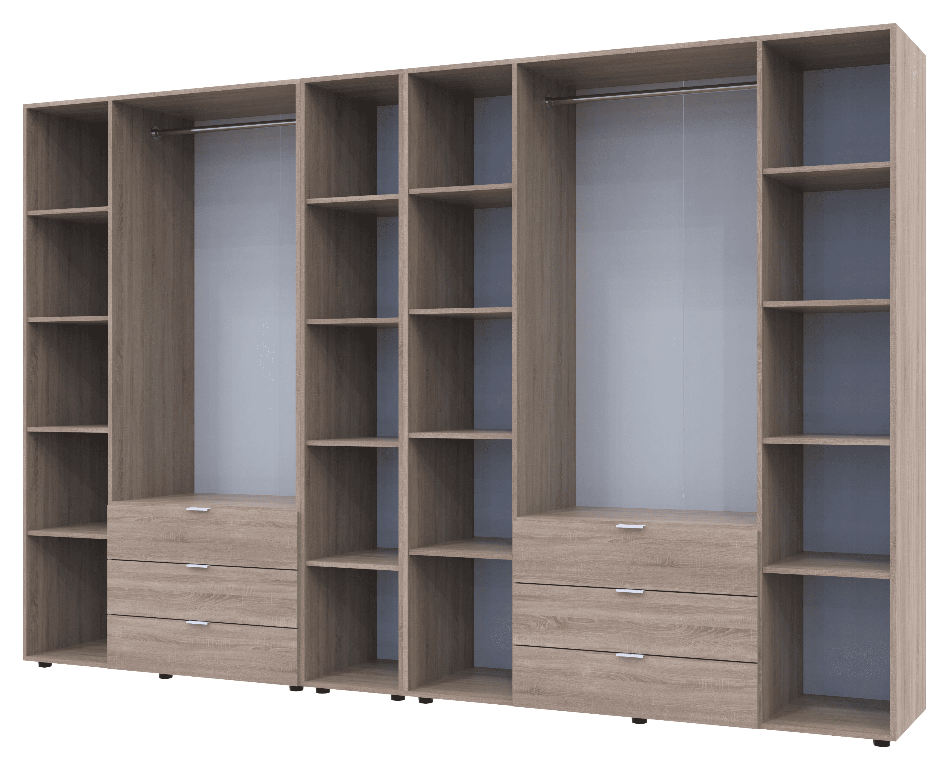 Комплект шкафов для одежды Doros Гелар 3 шт. 309,4х49,5х203,4 см Дуб сонома (DRS-011164) - фото 3 Комплект шкафов для одежды Doros Гелар 3 шт. 309,4х49,5х203,4 см Дуб сонома (DRS-011164) - фото 3