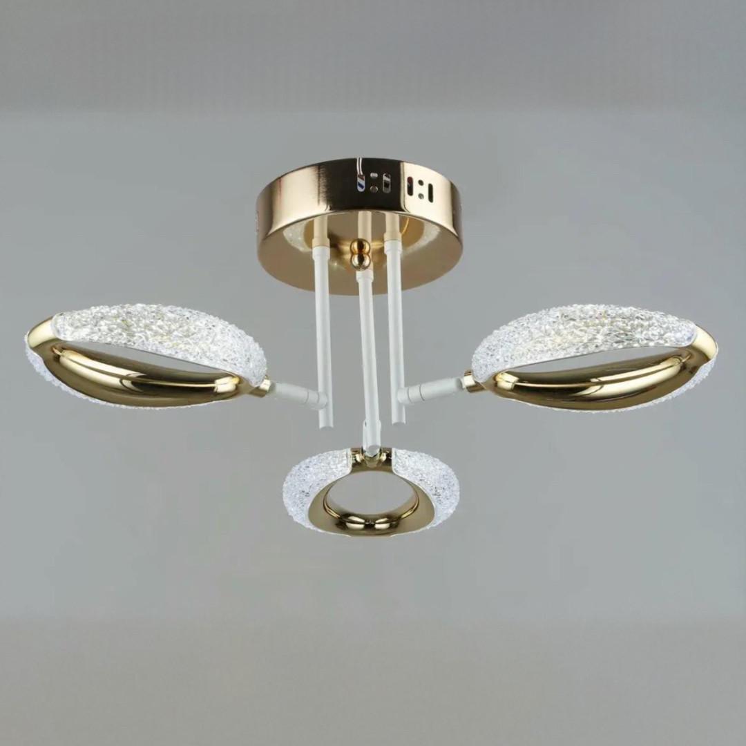 Люстра светодиодная Sirius с поворотными плафонами 36W 3000-6500К Бело-золотой (B YH1156/3 WT+FGD)