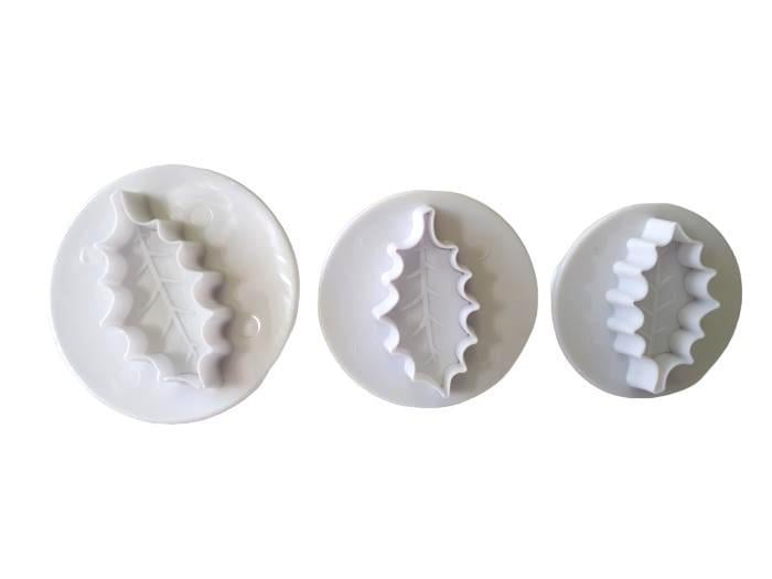 Набор кондитерских плунжеров для мастики и печенья пластиковый Листья 3 шт. (16119)