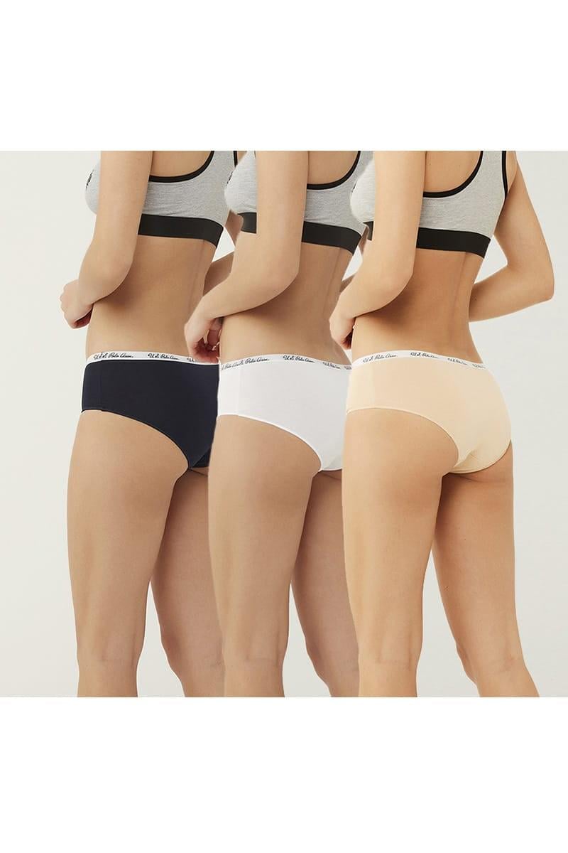 Трусики-шортики U.S. Polo ASSN р. 2/S 3 шт. Черный/Белый/Бежевый (73928)