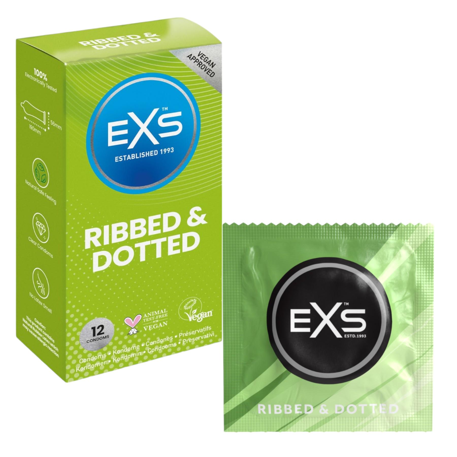 Презервативы точечно-ребристые Ribbed and Dotted  EXS №12