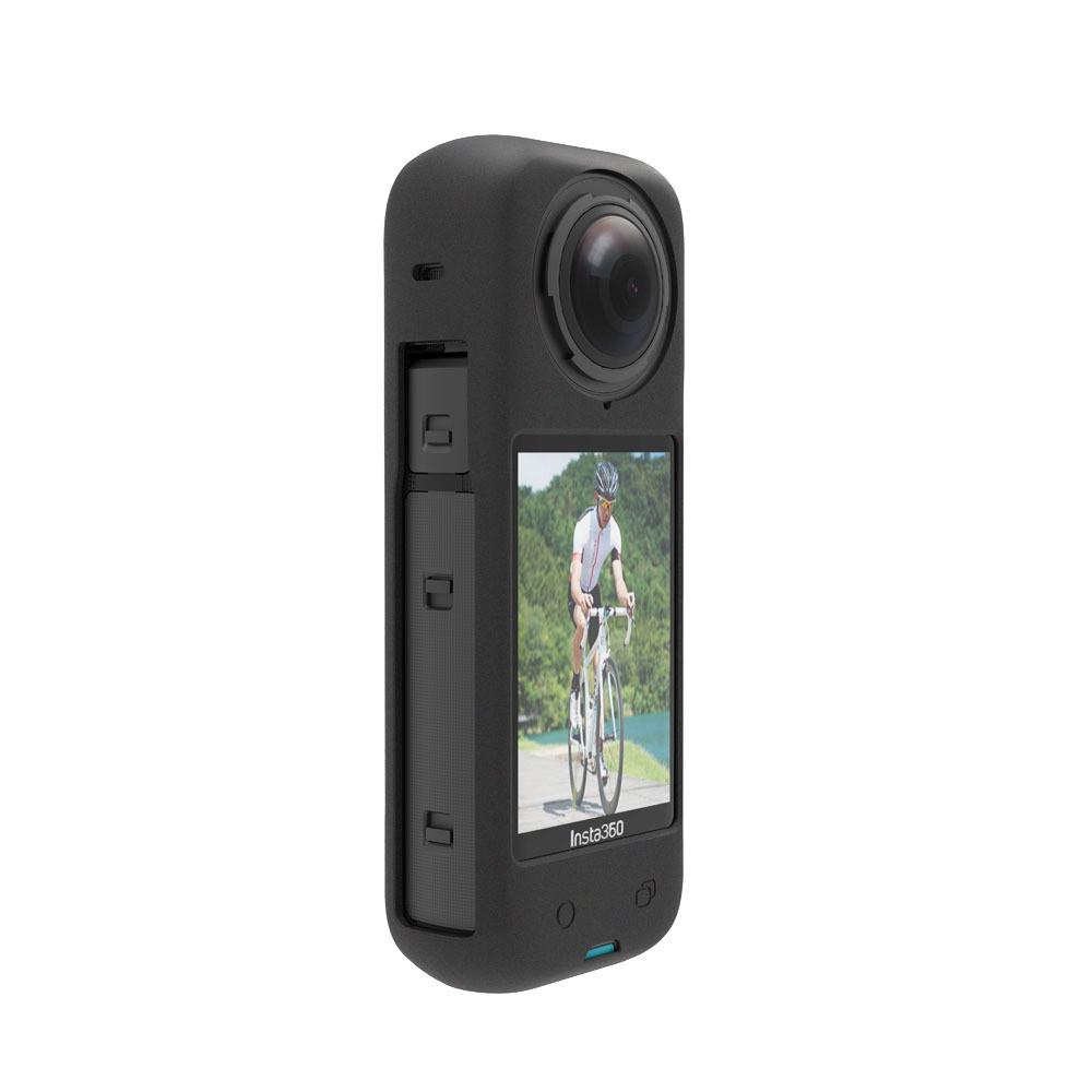 Чехол для камеры силиконовый Insta360 X4 и крышка-колпачок для объектива Черный - фото 2