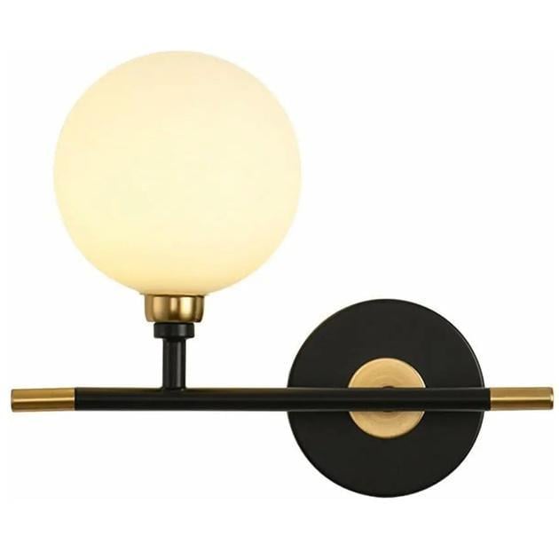 Бра настінне Valeso з кулястим плафоном одинарне Е27 IP20 BD605-1 BK+Copper Чорний/Мідний (28687679)