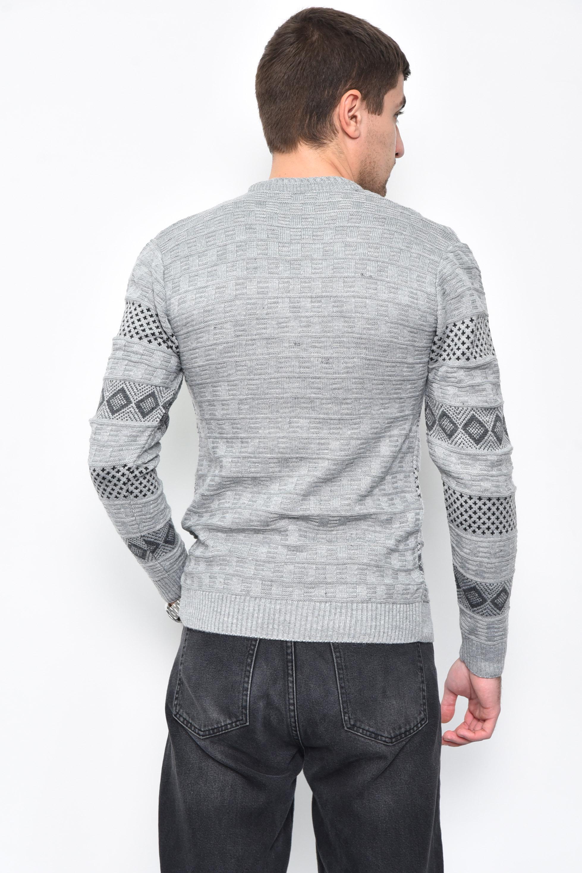 Светр чоловічий акриловий M Сірий (169919) - фото 3 Светр чоловічий акриловий M Сірий (169919) - фото 3