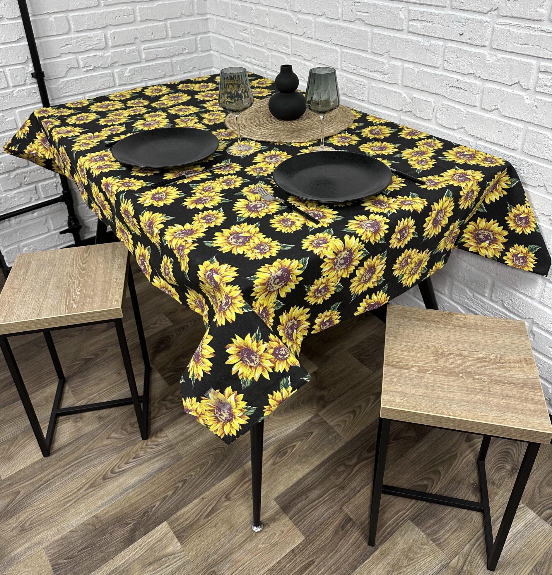 Скатерть Comfort Home Sunflowers водоотталкивающая с тефлоновым покрытием 140x180 см