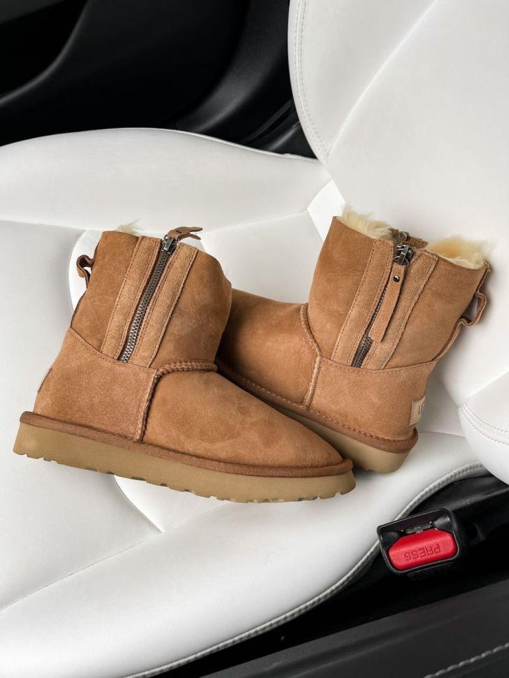 Уггі жіночі UGG Zip Mini Chestnut Suede р. 38 Помаранчевий (12159) Уггі жіночі UGG Zip Mini Chestnut Suede р. 38 Помаранчевий (12159)