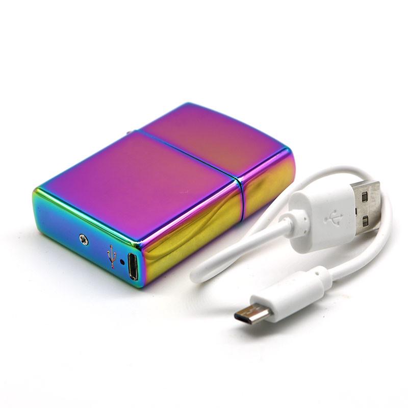 Электроимпульсная зажигалка SUNROZ Портативная аккумуляторная USB Радужная (SUN0210) - фото 2