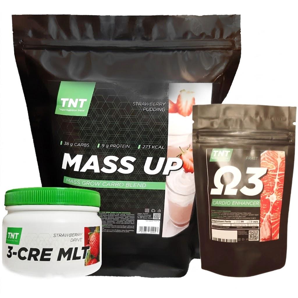 Комплекс TNT Nutrition Гейнер 2,5 кг/Креатин 0,3 кг/Омега-3