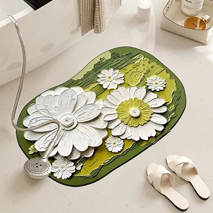 Коврик для ванной комнаты C00531-2 антискользящий 3D цветы шесть цветков - фото 6 Коврик для ванной комнаты C00531-2 антискользящий 3D цветы шесть цветков - фото 6